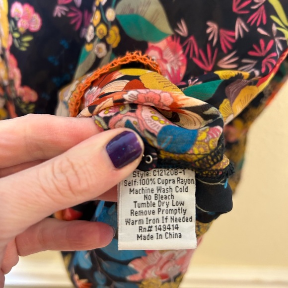 Johnny Was The Audrey Multicolor Floral Blouse M - Picture 7 of 7